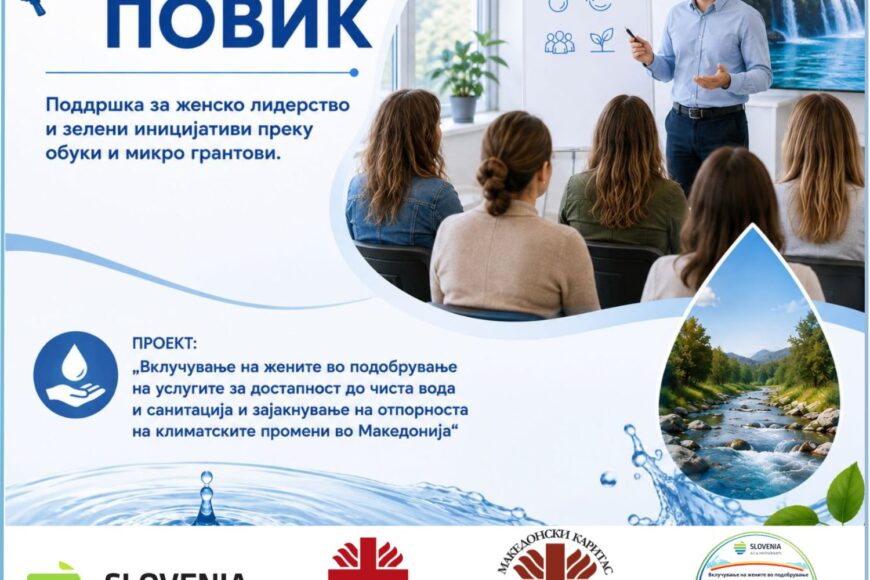 ЈАВЕН ПОВИК за поддршка за женско лидерство и зелени иницијативи преку обуки и микро-грантови